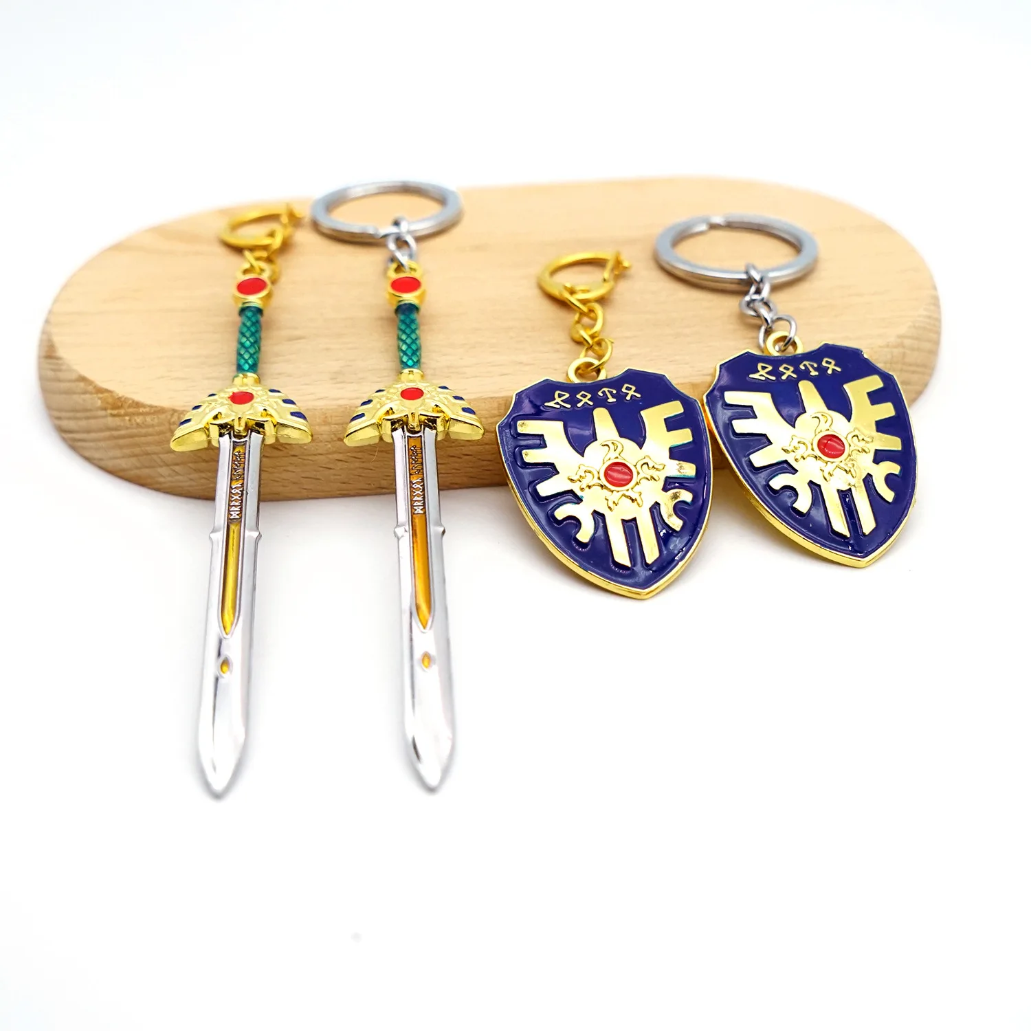 12cm Dragon Quest Sword & Shield Keychain - Game-Inspired Accessory