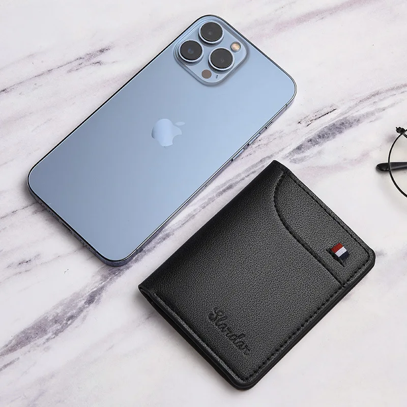 Men's short ultra-thin mini wallet, youth vertical personalized wallet, Korean version, student minimalist soft wallet