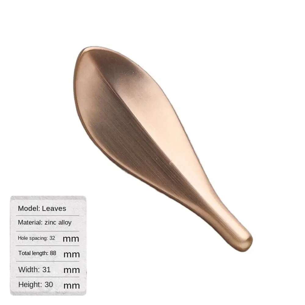Description Picture 2 of itemZinc Alloy Leaf Cabinet Handle Nordic Style Furniture Furniture Knobs Multifunctional Hardware Drawer Pull Handles Sliding Door