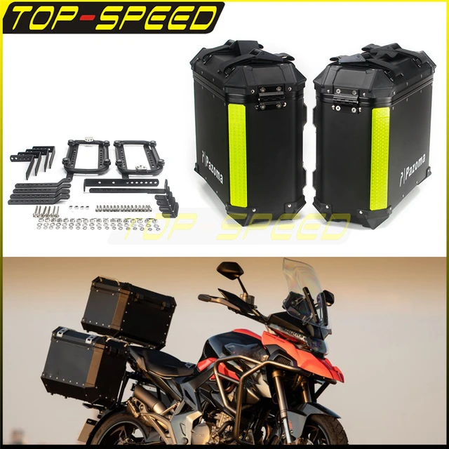 Valises Latérales Détachables De Moto En Aluminium Noir 36l * 2x, Sacoches  À Bagages, Valise De Chargement Avec Kit De Montage À Dégagement Rapide -  Moto Tronc - AliExpress