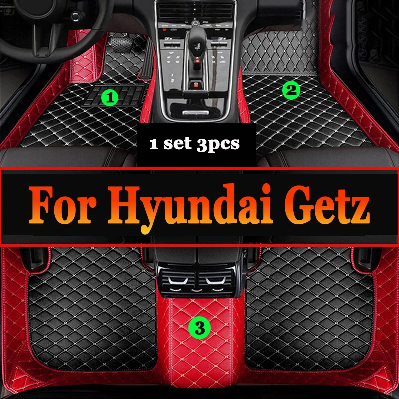 

Car Floor Mats For Hyundai Getz Prime Click Inokom TB 2002~2011 Rugs Luxury Mat Protective Pad Leather Carpets Car Accessories