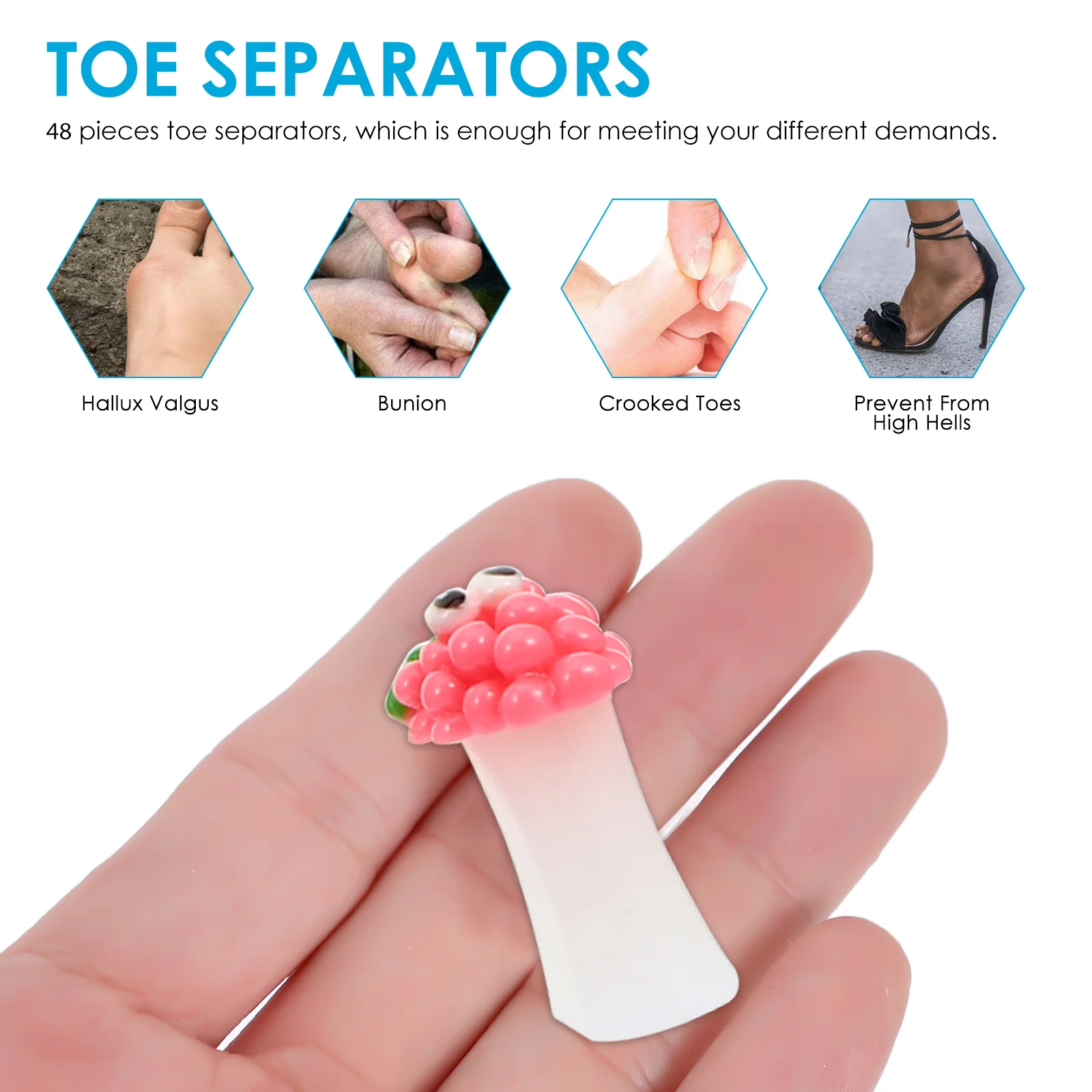 24 Pcs Nail Toe Separator Reusable Separators Polish Feet Pack Dividers Pedicure Silica Gel