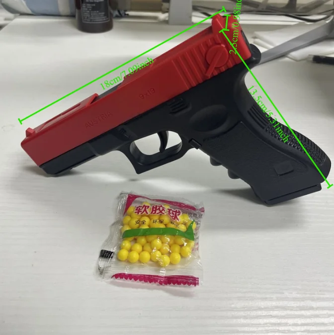 2025 New Soft Bullet Airsoft Pistol Manual G17 Glock Toy Gun Lower Magazine Laser Outdoor Sports CS Game Weapon Children Gift 6