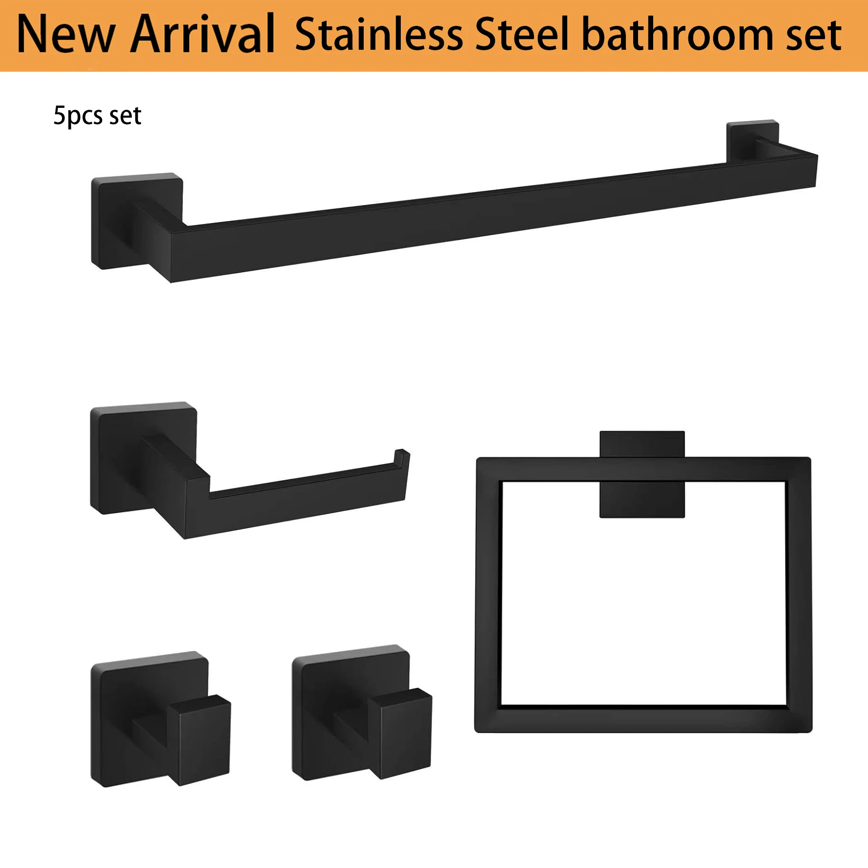 5 Pcs Bathroom Hardware Accessories Set Bathroom Towel Bar Set Bathroom Hardware Towel Holder Towel Racks Bathroom Wall Mounted