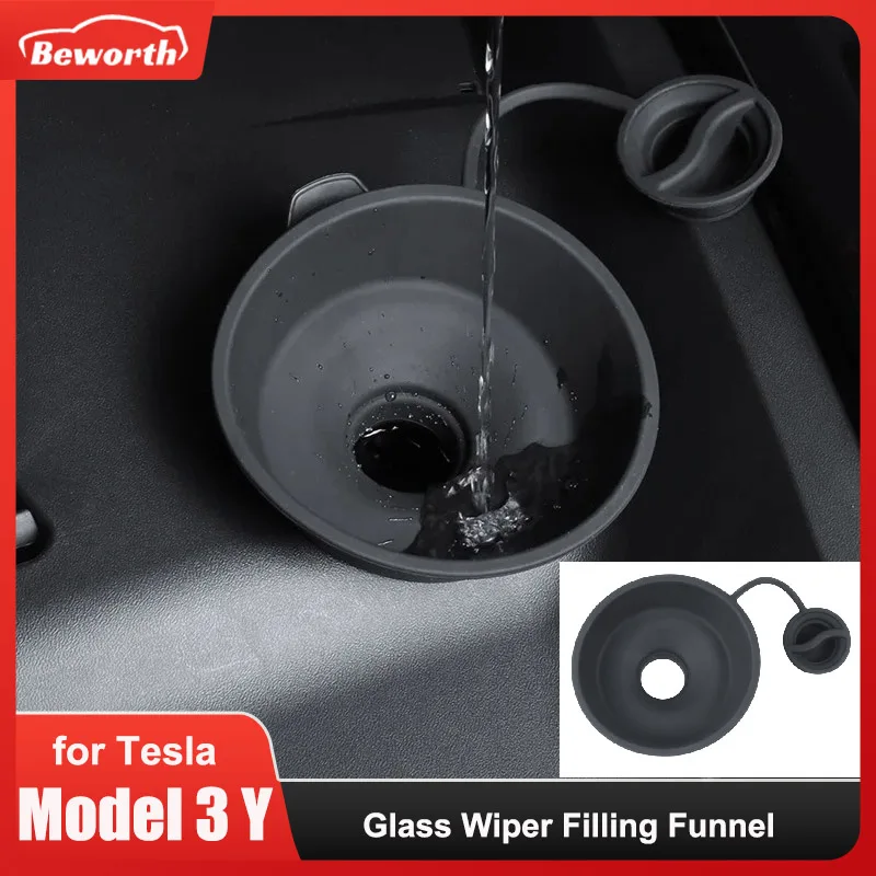 Filling funnel Glass Wiper Filling Funnel For Tesla Model 3 Y Filler Enlarged Leakproof Windshield Automotive Modification Car Accessories