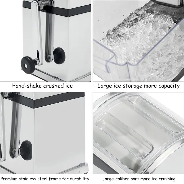 Portable Shaved Ice Machine Ice Block Breaking Machine Kitchen Bar Ice Blenders Tools Home Manual Ice Crushers Shaver Chopper 5