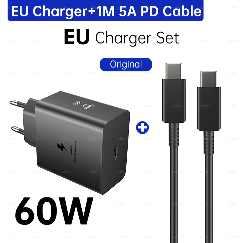ตัวเลือกสินค้า อะแดปเตอร์ชาร์จ Samsung 60W PD Type-C สำหรับ S26 Ultra