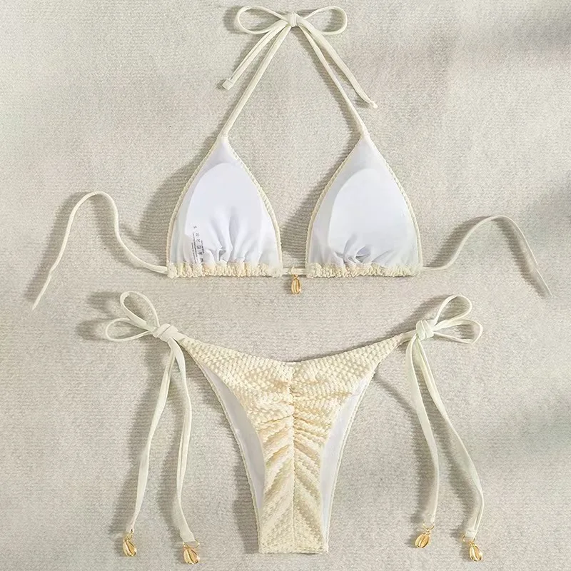 2026 Textured Halter Bikini - Styling on model