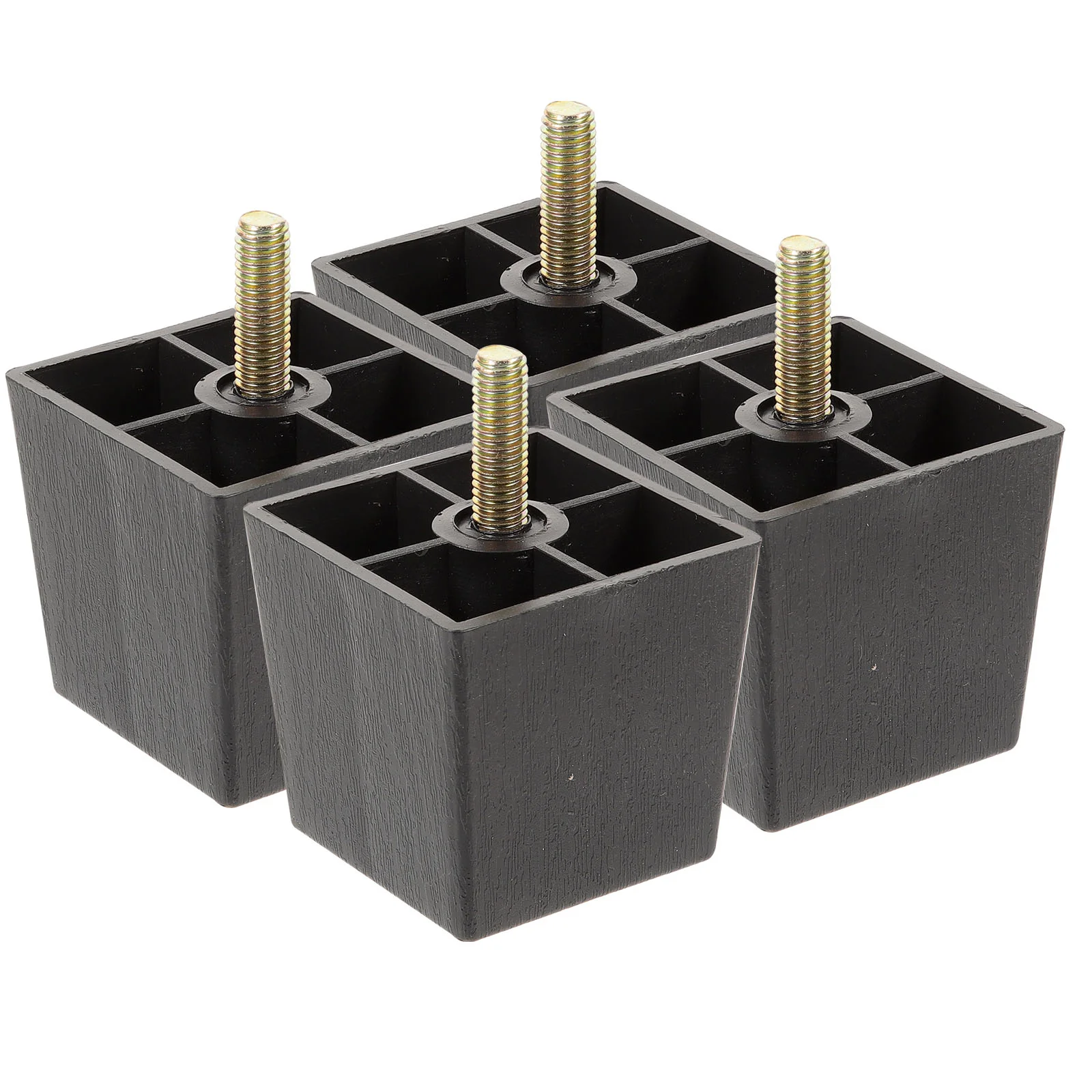 

4 Pcs Rubber Plastic Sofa Legs Blackl Replacement for Furniture Couch Heightened Metal Chair