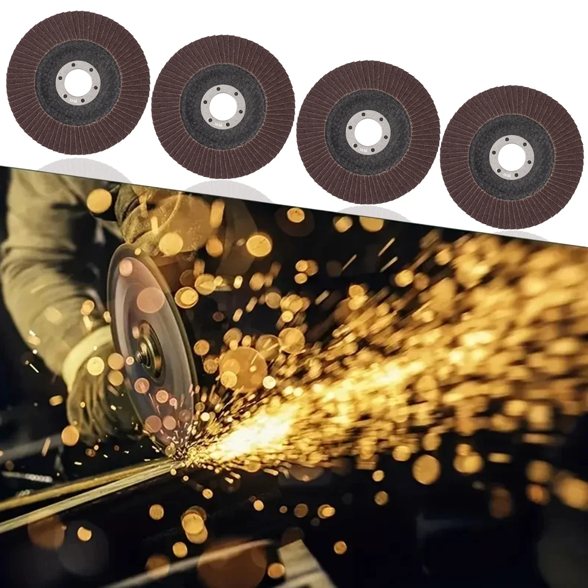 50pcs/set FLAP GRINDING SANDING DISCS 115mm 4.5" 40 60 80 120 GRIT ANGLE WHEEL
