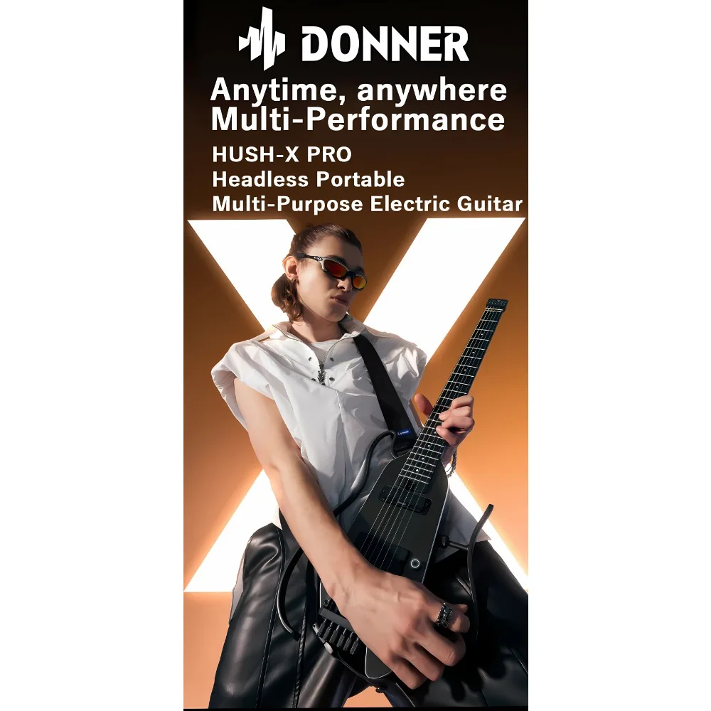 Donner HUSH-X PRO Intelligent Light Guitar Portable Mute with Effects Tone Guitar 2025 electric guitar