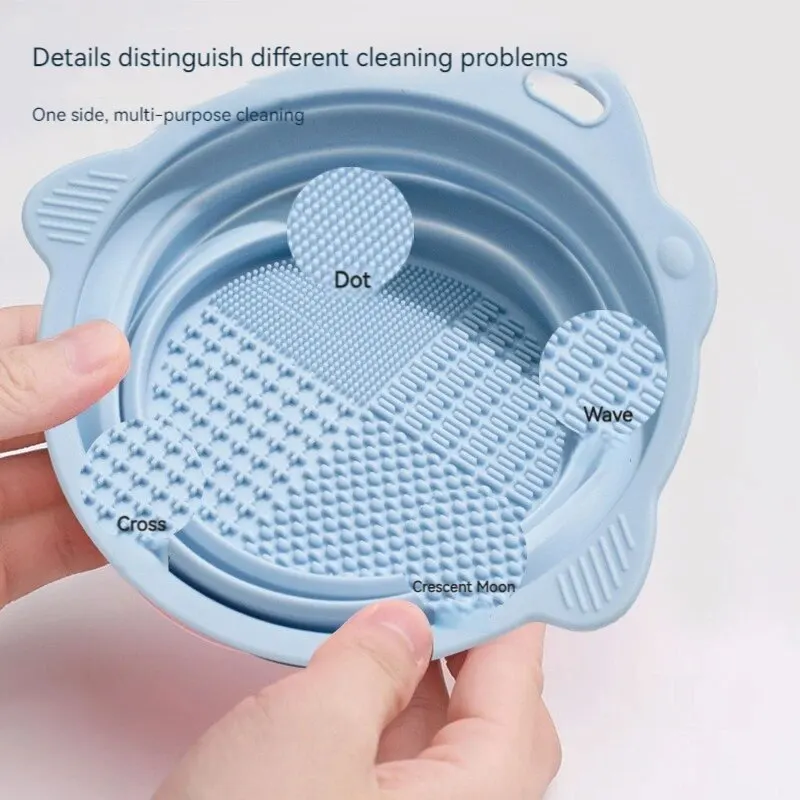 Makeup Brush Cleaner Cleaning Bowl Brush Tool Set Wet & Dry Powder Puff Dry Cleaner