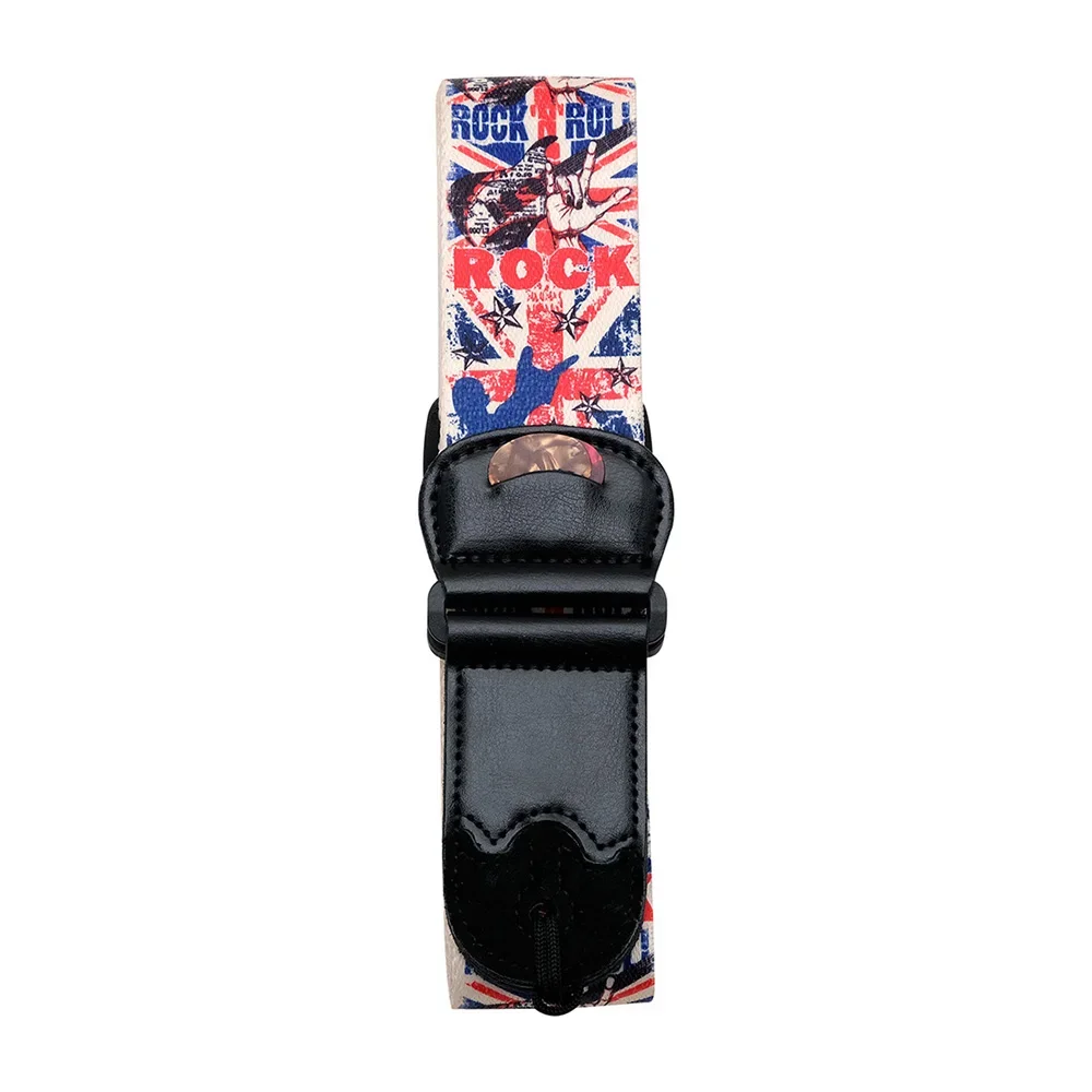 Embroidered Electric Guitar Strap with Plectrum Holder - String Instrument Accessory