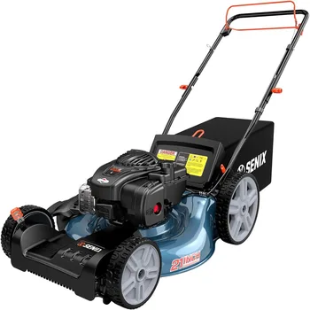 21'' Self Propelled Gas Lawn Mower - Front Wheel Drive, 140 cc 4-Cycle Briggs & Stratton Engine, 3-in-1 Bagging, Mulching, and 1