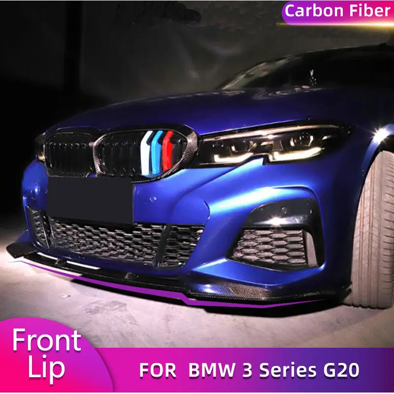 

Carbon Fiber Car Front Bumper Lip Spoiler Apron for BMW 3 Series G20 M-Sport 2019-2022 Racing Front Bumper Lip Chin Protector