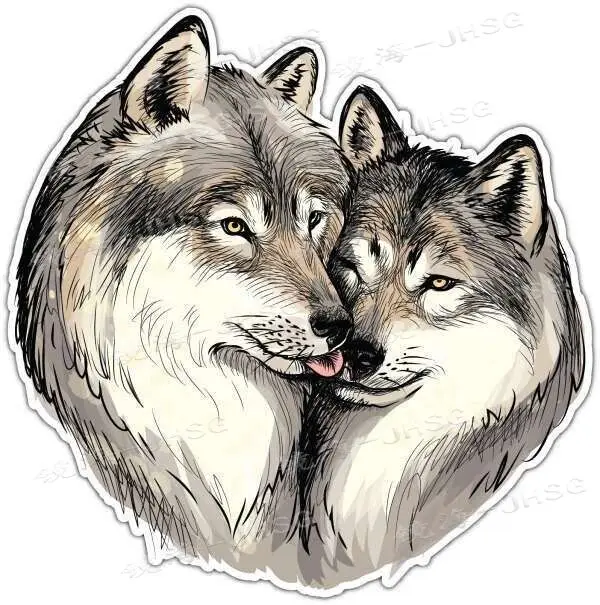 

Wolf Love Wolf Wildlife Car Bumper Window Decal Decal - Waterproof Vinyl Decal