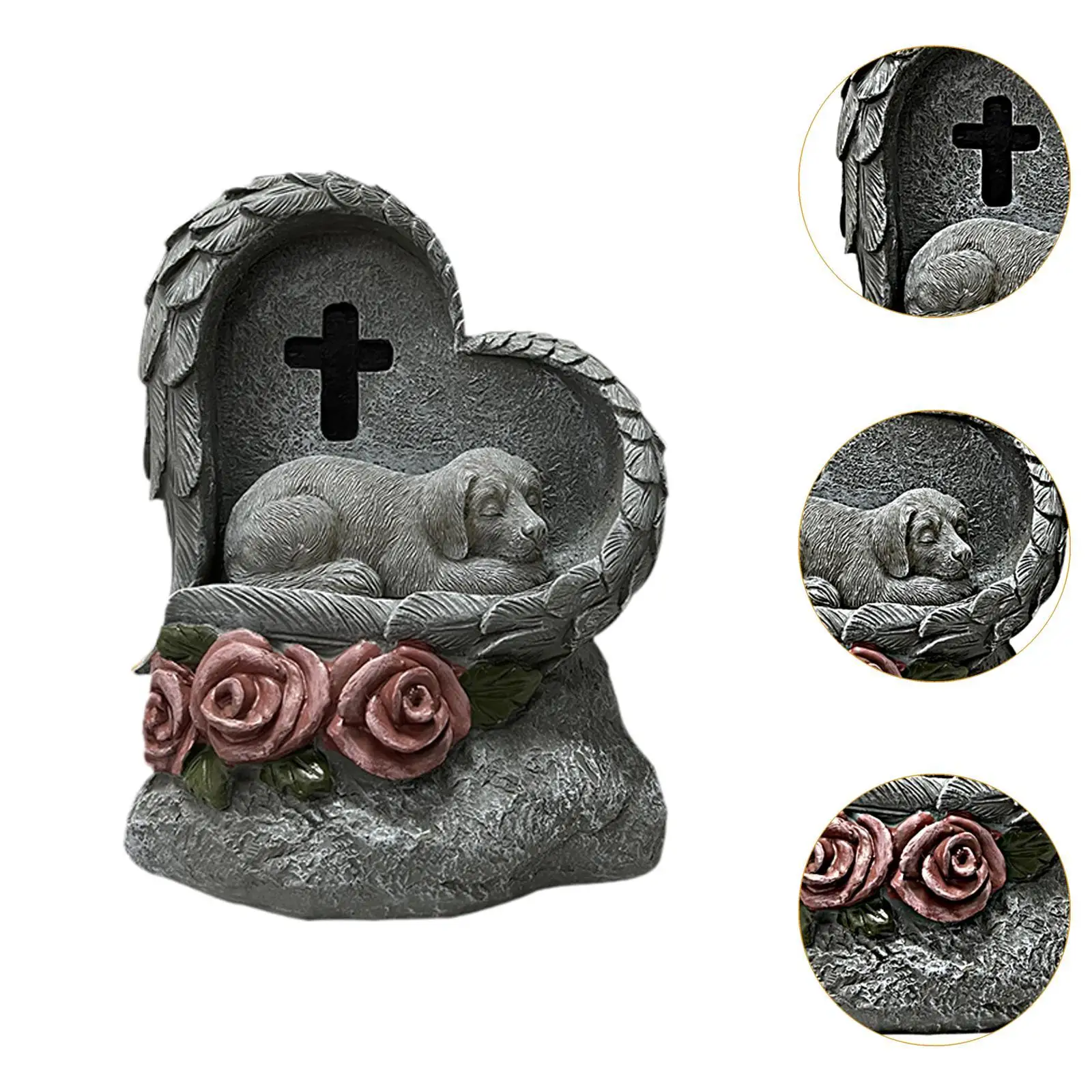 Pet Tombstone Statue Loss of Pet Sympathy Gifts Decorations Grave Marker