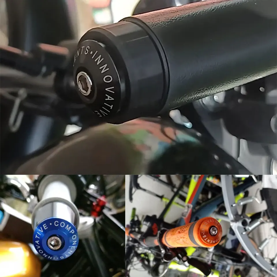 Motorcycle Handlebar End Grips Slider Weight Cover Cap Plug For