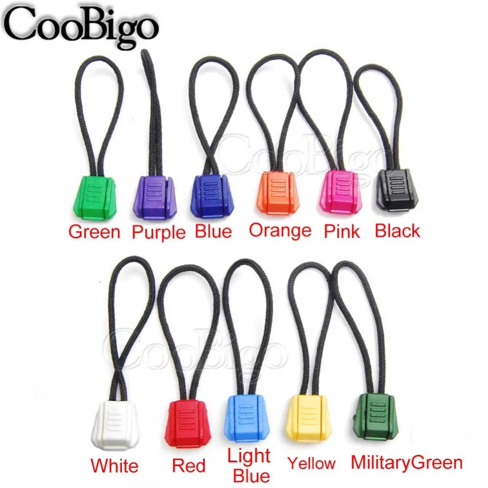 5pcs Zipper Pull Zip Puller Outdoor Backpack Camping Hiking Paracord Travel Bag DIY Accessories Mixed Colors 2mm