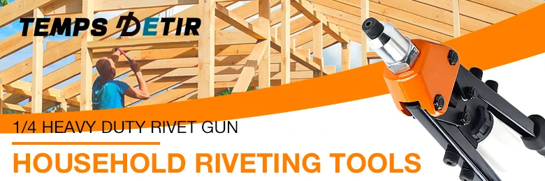 New 14" Manual Rivet Gun Kit Professional Pull Gun with 250pcs Rivets & 5 Nosepieces Labor-saving Cordless Home Rivet Nut Tool