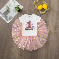 My 1st Birthday Baby Girl Birthday Dress + Bodysuit Set Pink Tutu Cake Dresses + Romper Outfits Girls Summer Clothes Jumpsuit 5