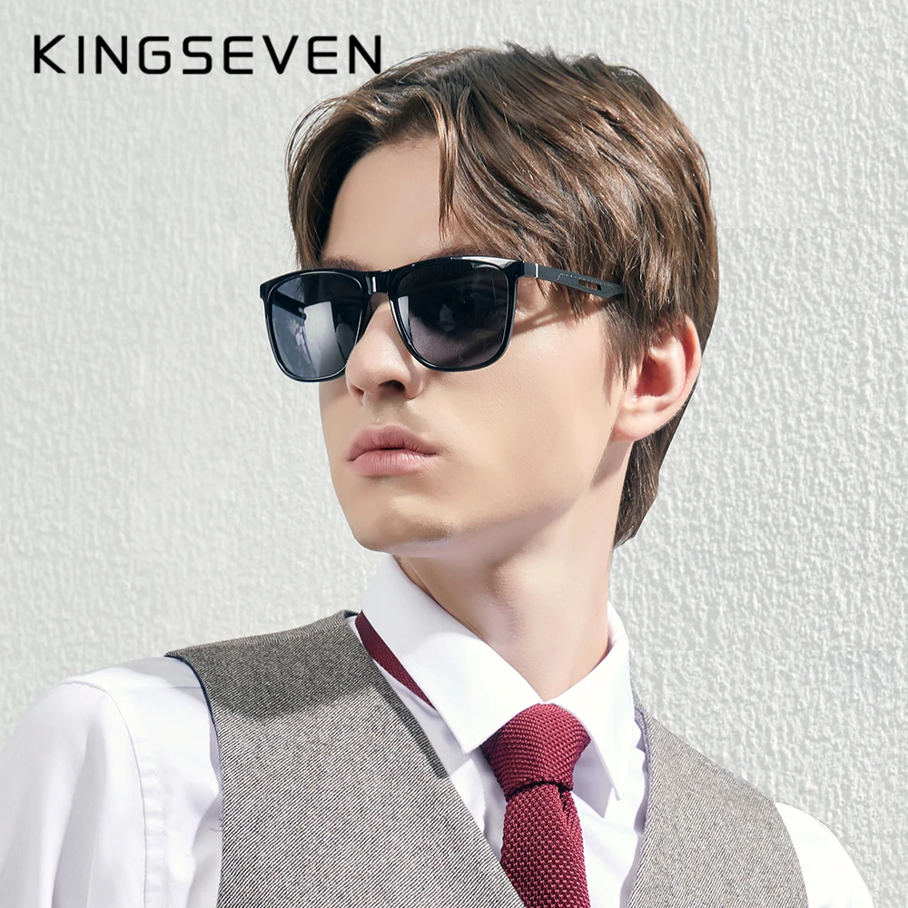 

KINGSEVEN BOUTIQUE TR90 Frame Aluminium Men's Sunglasses Polarized Women Square Shades UV400 Oculos De Sol