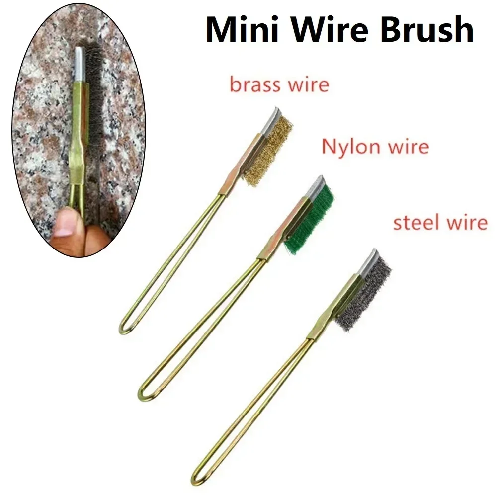 Wire Brush 1pc Metal Rust Remove Rust Brushes Steel Brass Nylon Cleaning Brushes Polishing Detail Metal Cleaning Tools