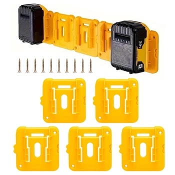 1/2/5PCS Battery Holder Storage Rack for Dewalt 18V 20V Li-ion Battery DCB203 DCB205,Wall Mount Battery Dock for Workbench