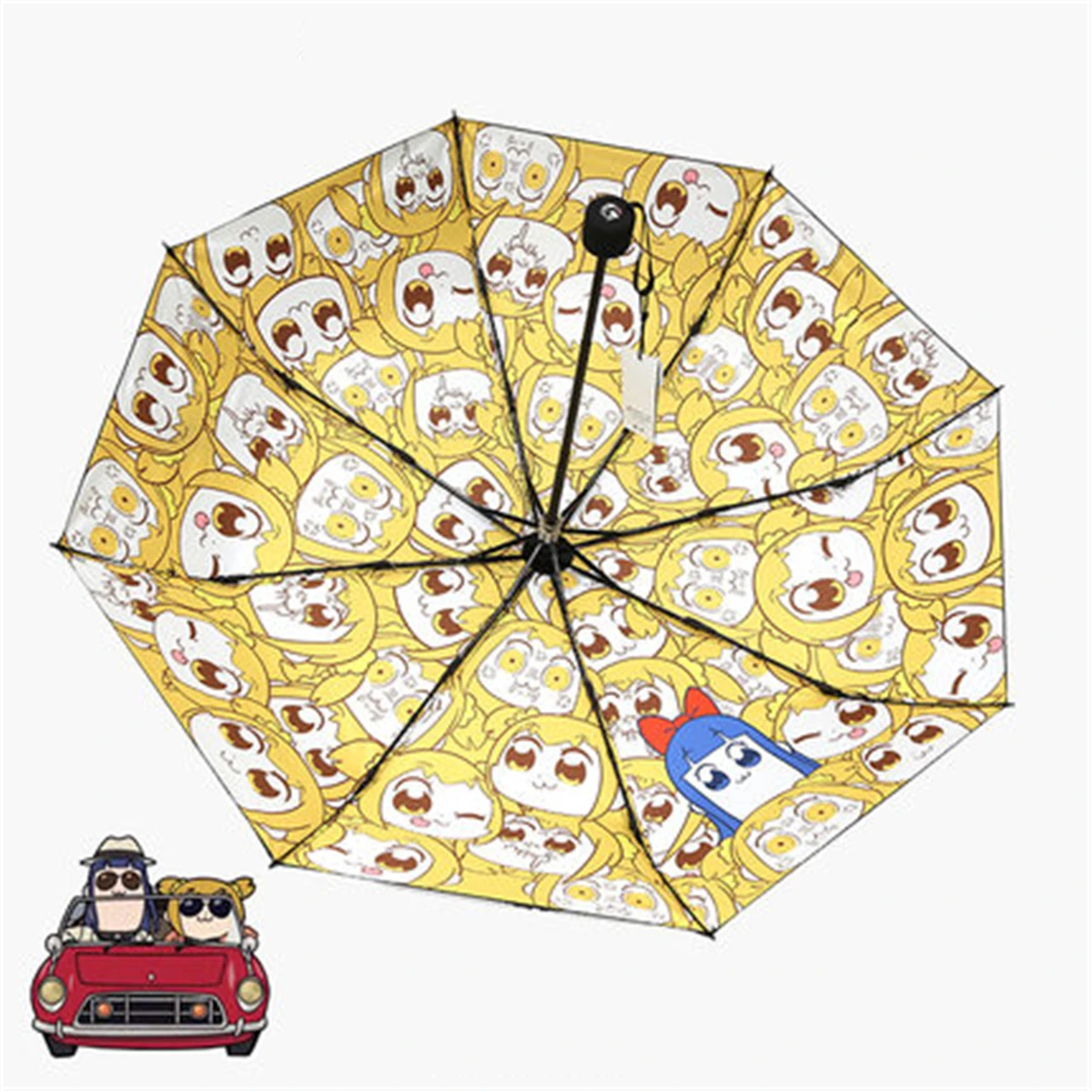 

Anime POP TEAM EPIC Funny Fold Umbrellas for Sun Protection Anti-UV Cosplay Pipimi Popko Unisex Man Woman Sunshade Gift