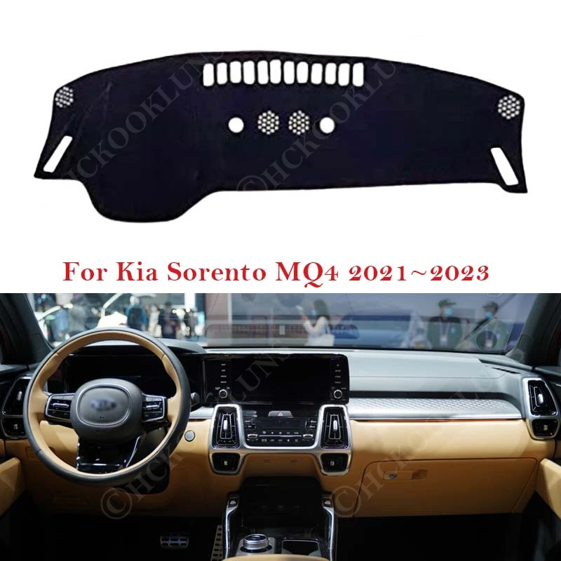 For Kia Sorento MQ4 2021 2022 2023 Dashboard Cover Pad Anti-sun Anti-Slip  Mat Sunshade Dashmat Carpet Sticker Car Accessories