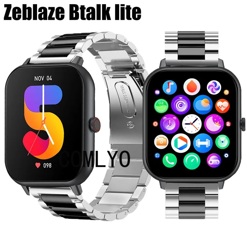 

Metal Band For Zeblaze Btalk Lite Smart Watch Strap Stainless Steel Bracelet Men Belt