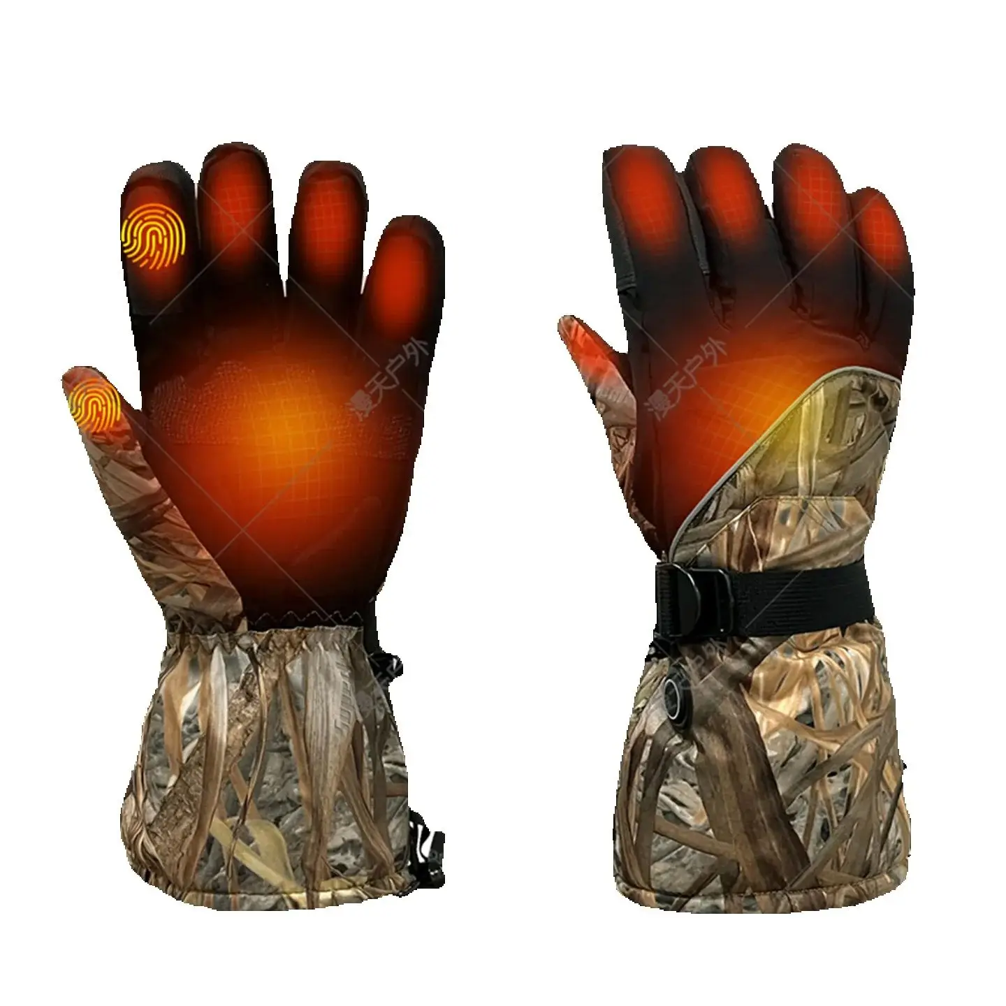 Winter Camouflage Thermal Hunting Gloves Adjustable Temperature Touch Screen Outdoor Mountaineering Skiing Heating Gloves