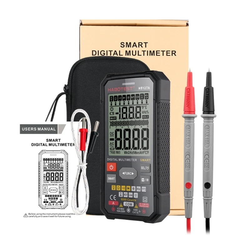 6000 Count Digital Multimeter Tester Auto Multifunctional Meter Ncv Tester