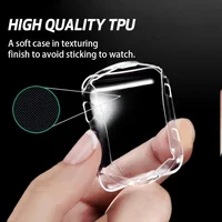 Étui transparent pour Apple Watch, 45mm 41mm 44mm 40mm 46mm 42mm, protecteur d'écran, couverture complète, pare-chocs en TPU, iWatch série 10 9 8 7 SE 6 5 4 3