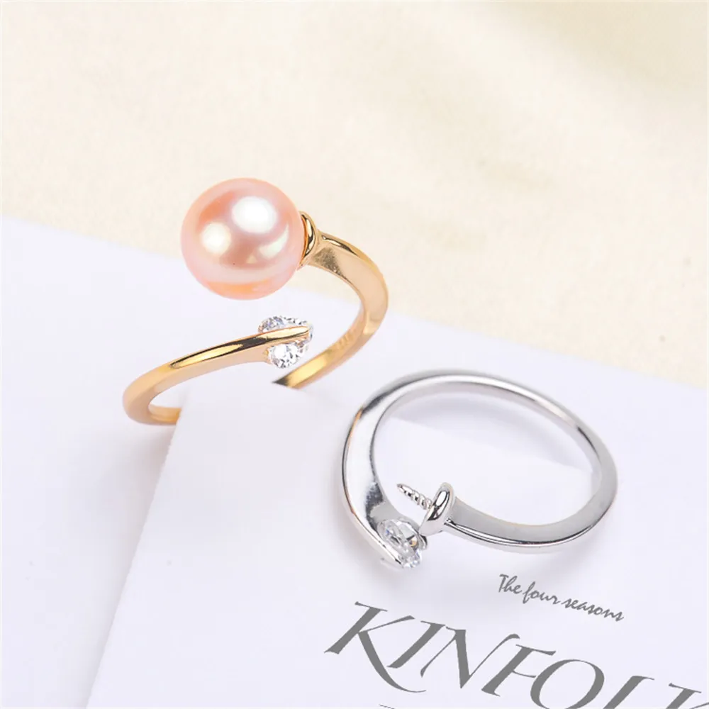 

Wholesale Classic 18K Gold-Plating Ring Accessories Adjustable Blank Pearl Ring Setting Base For Women Diy Jewelry Making A221