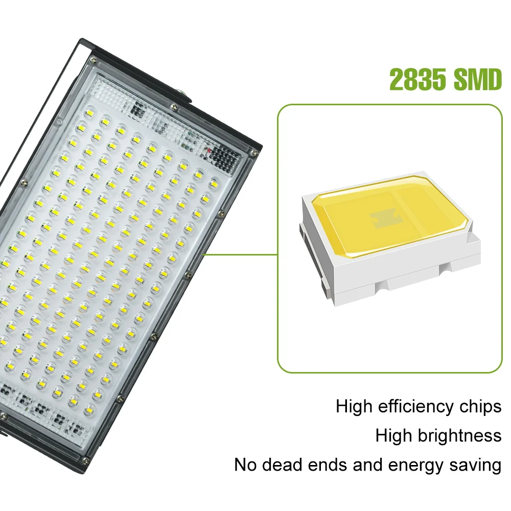 200W LED 반사판 스포트라이트 외부 가로등 방수 야외 투광등 정원용 25W 50W 100W AC220-240V 3000K/6000K