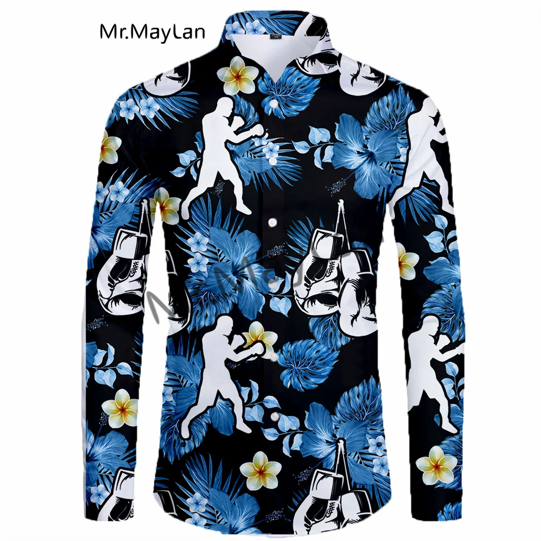 

3D Print Colorful Boxing Men/Women Leisure Chemise Unisex Hawaiian Blouse Fashion Streetwear Long Sleeve Shirts Homme Tops-117