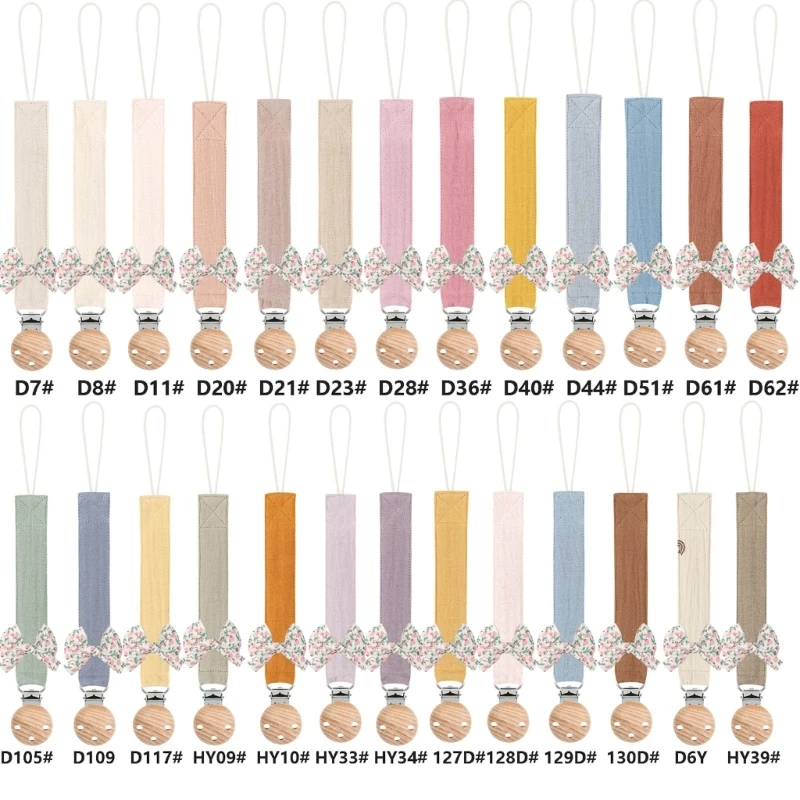 Bowknot Decor Pacifier Clip Chain Strap Hanging Ornament for Newborn Infants