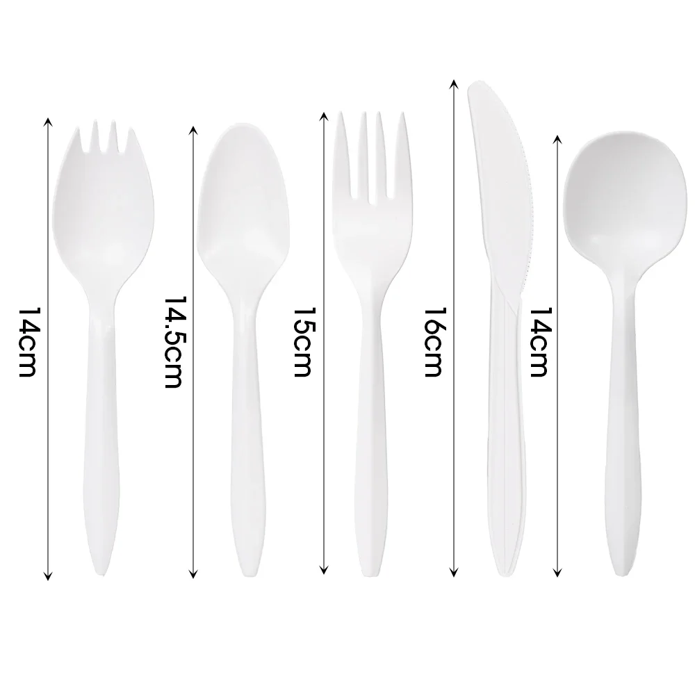 Description Picture 2 of item50/20/10/5Pcs Disposable Premium Cutlery Forks Knives Spoons Wedding Home Happy Birthday Party Supplies School Canteens Picnics