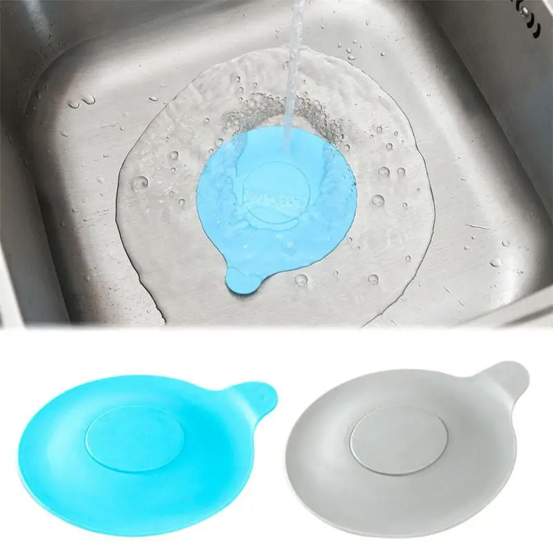 Drain Stopper Silicone Tub Stopper Bathtub Drain Plug Filter Pressing Bouncing Closed Cover Strainer Floor Sucker for Bathroom Kitchen Sink
