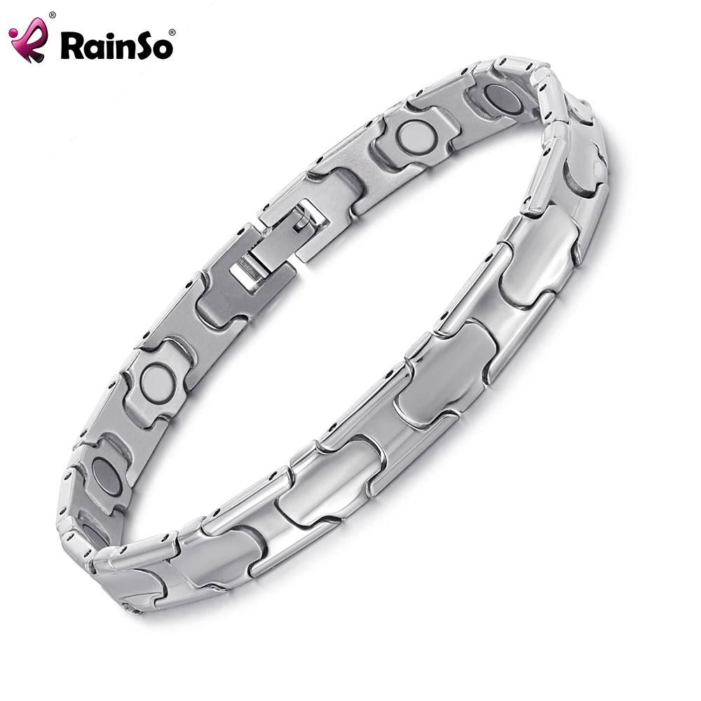 Rainso Stainless Steel Bracelets For Women Bracelet Viking Health Care Luxury Bio Energy Magnetic Bracelet Free Shipping