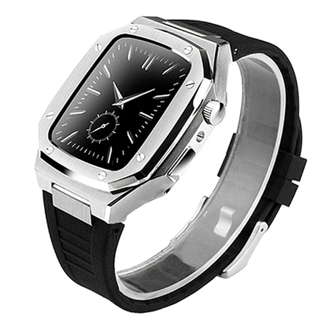 Luxury Stainless Steel Apple Watch Band with Metal Bezel Case