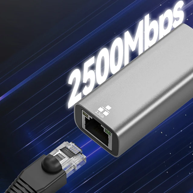 2-in-1 2500Mbps Ethernet Adapter USB 3.0 Type-C to RJ45 Wired Network Card Adapter 2.5G High Speed Ethernet Adapter For Laptop 2