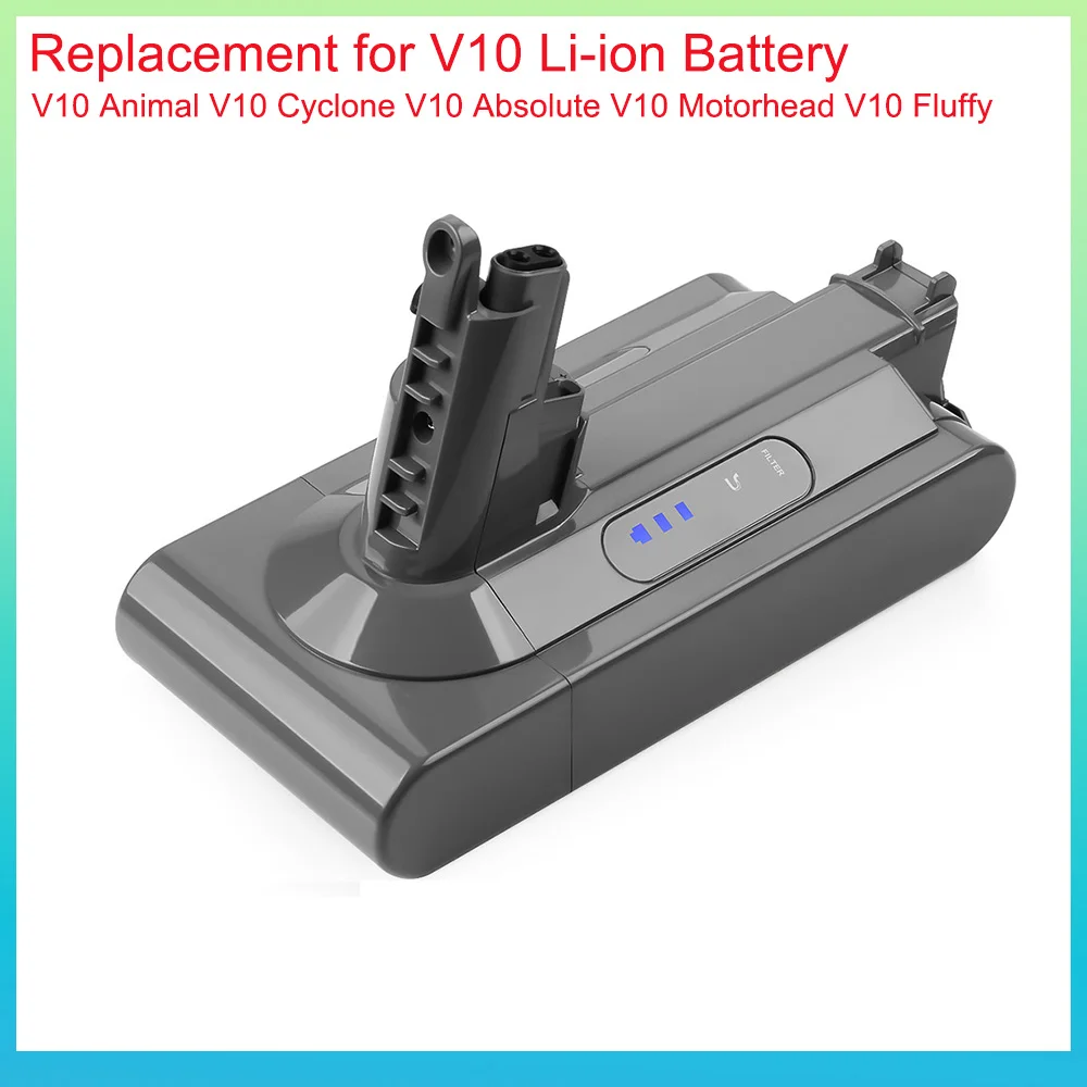 

V10 5000mAh/4000mAh Replacement Battery for - Dyson SV12 Battery V10 Absolute, V10 Fluffy, Cyclone V10 Battery