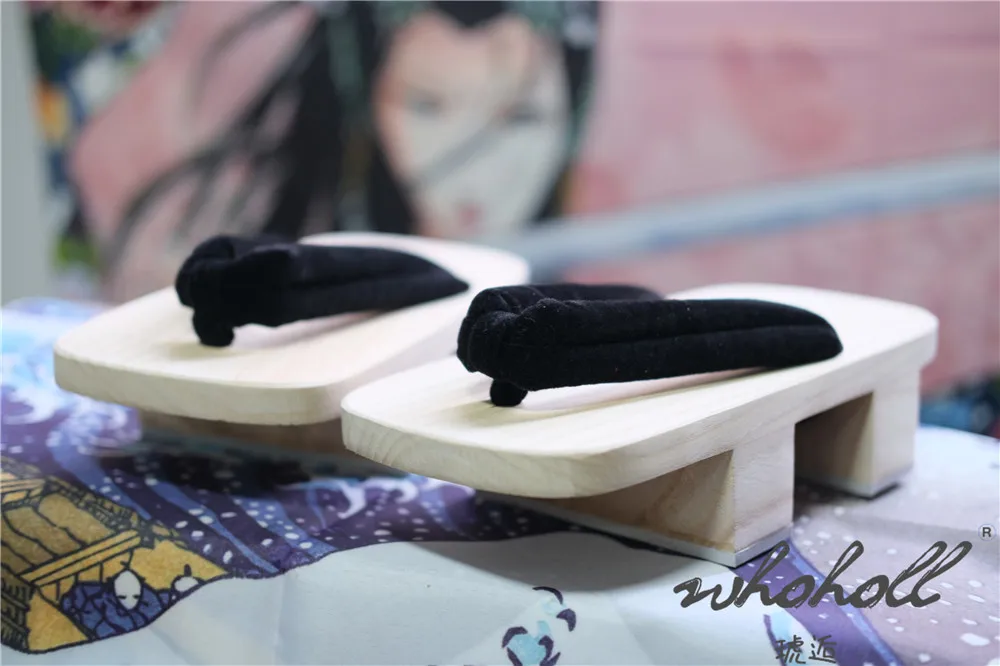 Dicke Plattform Zwei-Zähne Geta Mann Frauen Hausschuhe Japanisches Holz Geta Anime Cosplay Kostüme Schuhe Flip Flops Slipper Clogs Sandalen – Detail 5