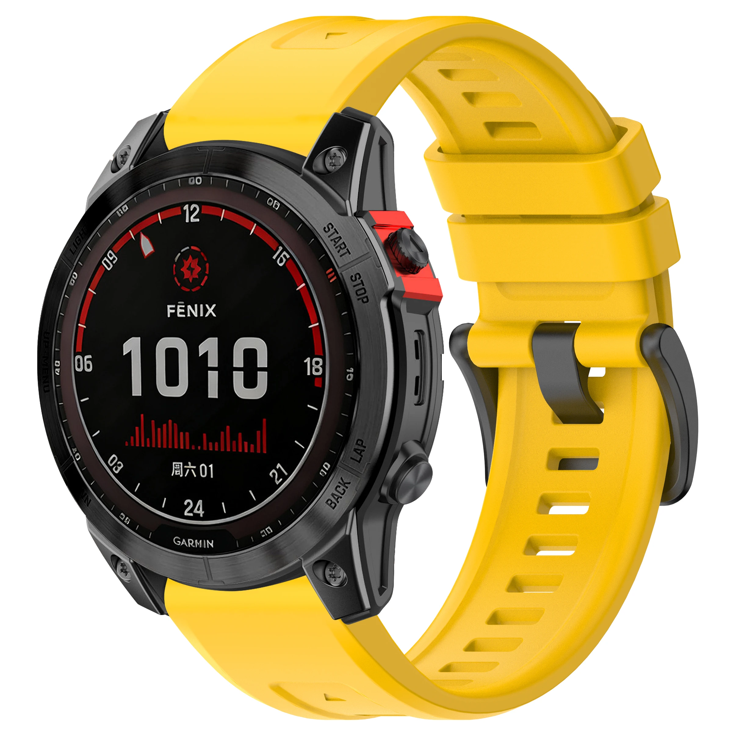 Enhanced Silicone Watchband, QuickFit Design, 22-26mm, Versatile Fit Bracelet