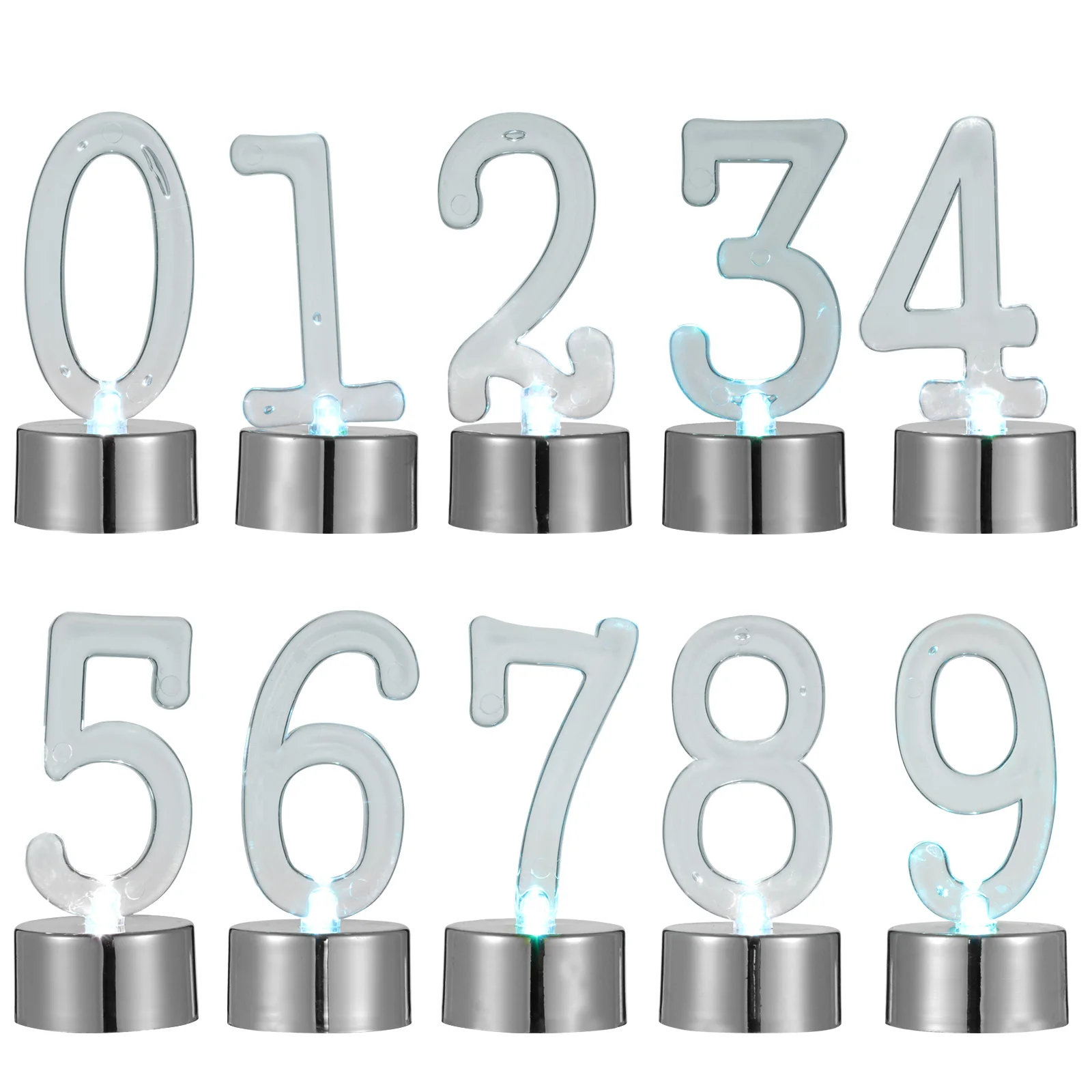 

10pcs Creative Number Lamp Birthday Decorative Lamp Smokeless Light