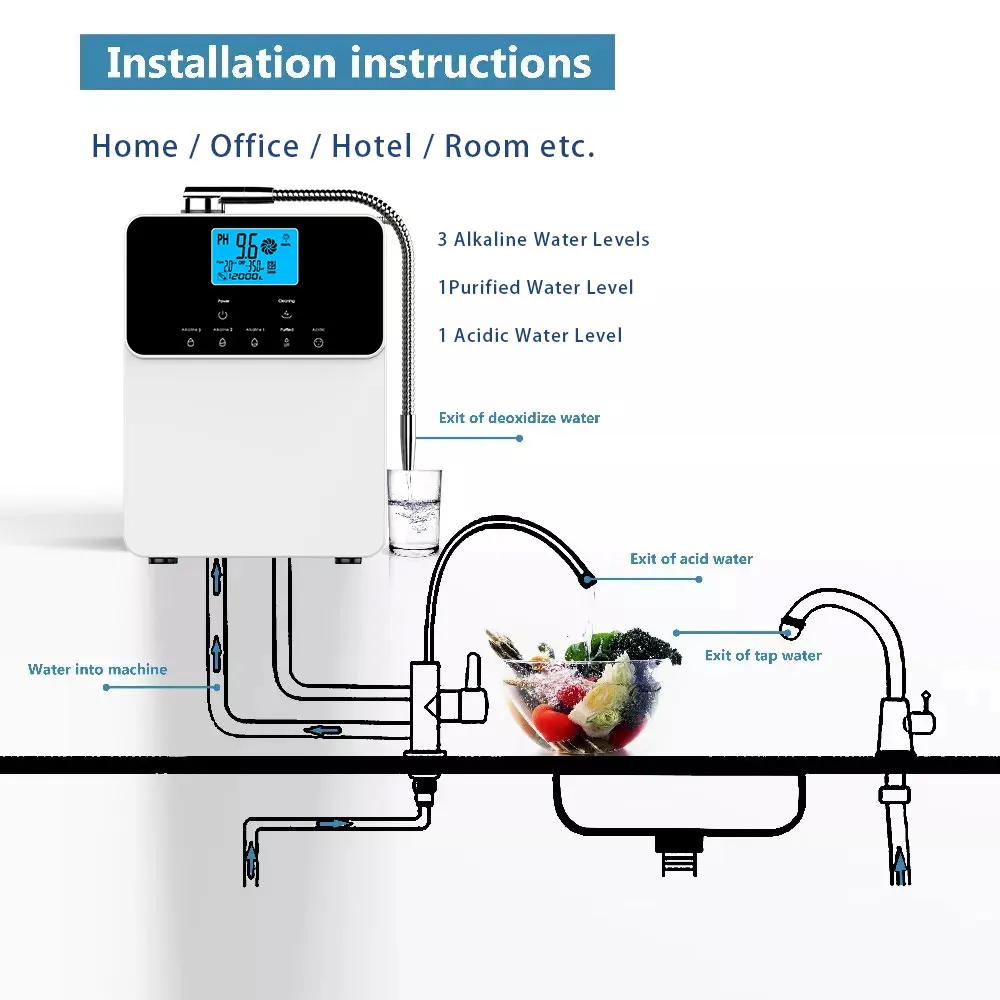 일본 티타늄 백금 코팅 알칼리성 물 기계, Ph Kangen 물 이온화 장치, 11 플레이트 Kangen 물 기계, 2024 핫 세일
