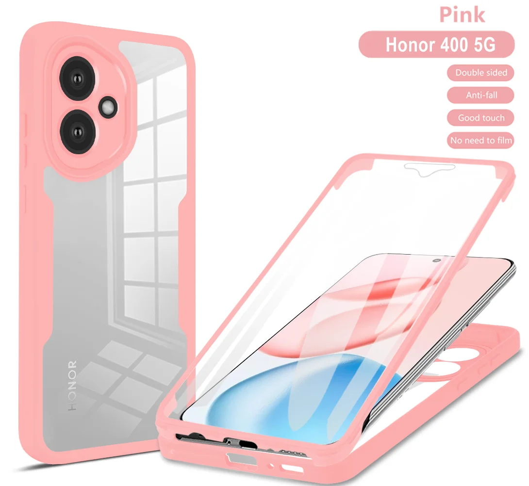 360 Full Protection Phone Case with Clear Screen and Silicone Bumper Back Cover