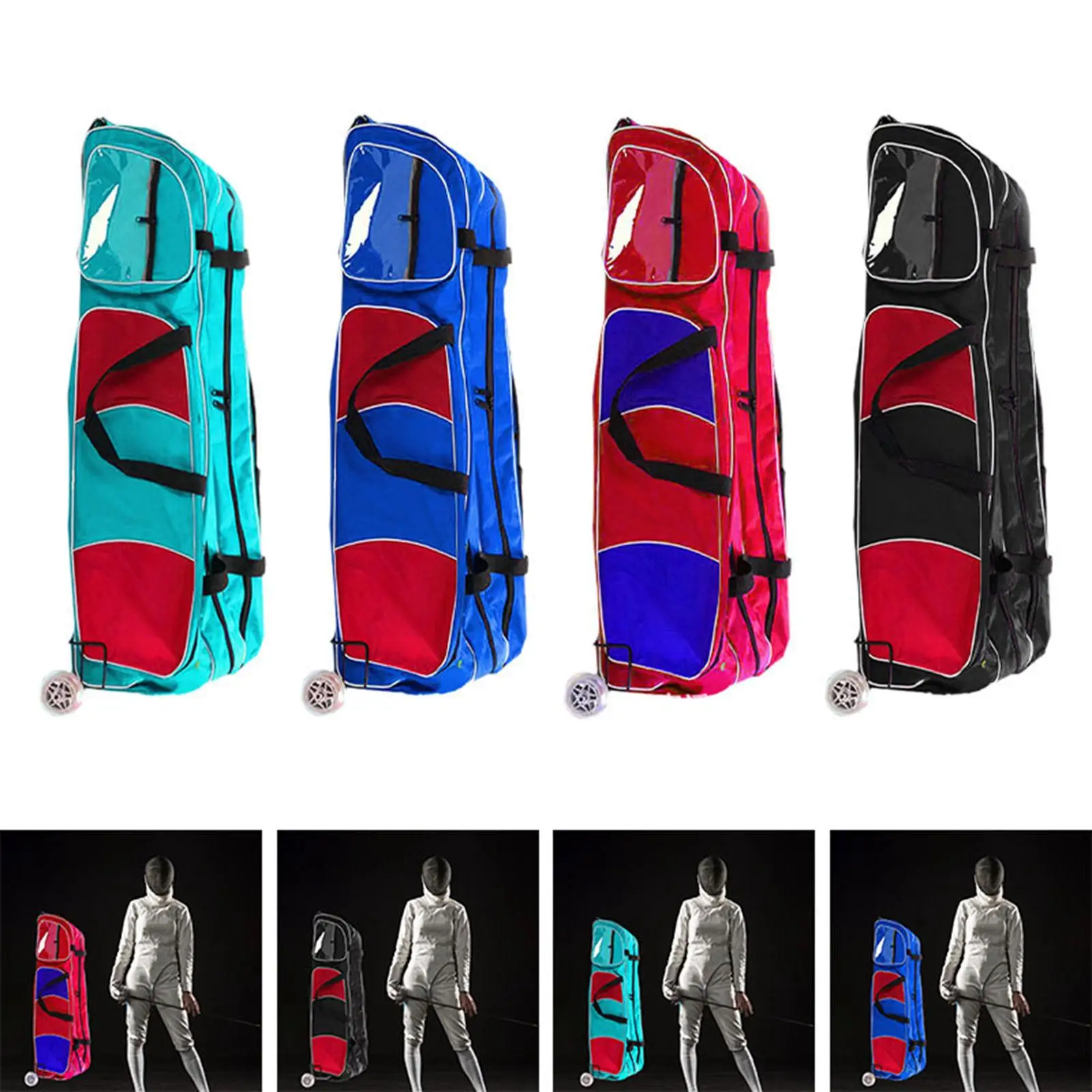 Fencing Wheel Bag with Wheels Backpack Convenient to Carry Draw Bar Bag for